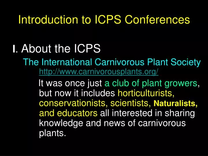 introduction to icps conferences