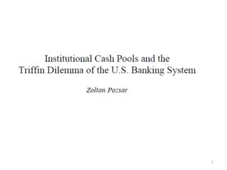 Institutional Cash Pools (ICPs)