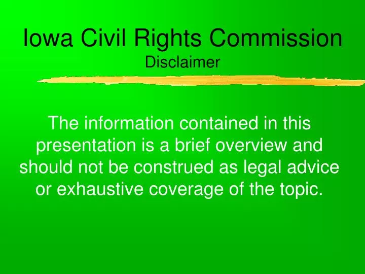 iowa civil rights commission disclaimer