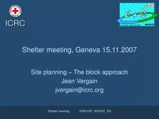 Shelter meeting, Geneva 15.11.2007