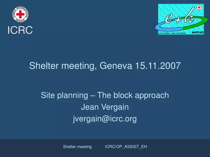 shelter meeting geneva 15 11 2007