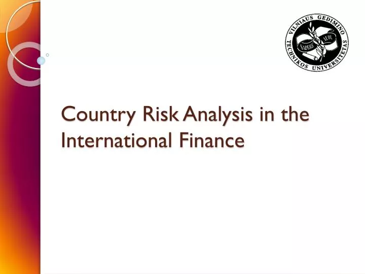 country risk analysis in the international finance