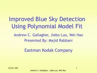 Improved Blue Sky Detection Using Polynomial Model Fit