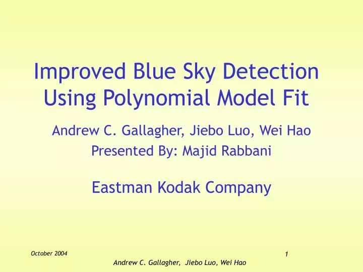 improved blue sky detection using polynomial model fit