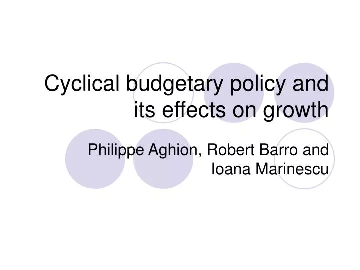 cyclical budgetary policy and its effects on growth