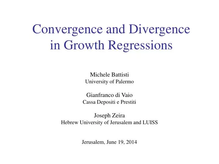 convergence and divergence in growth regressions