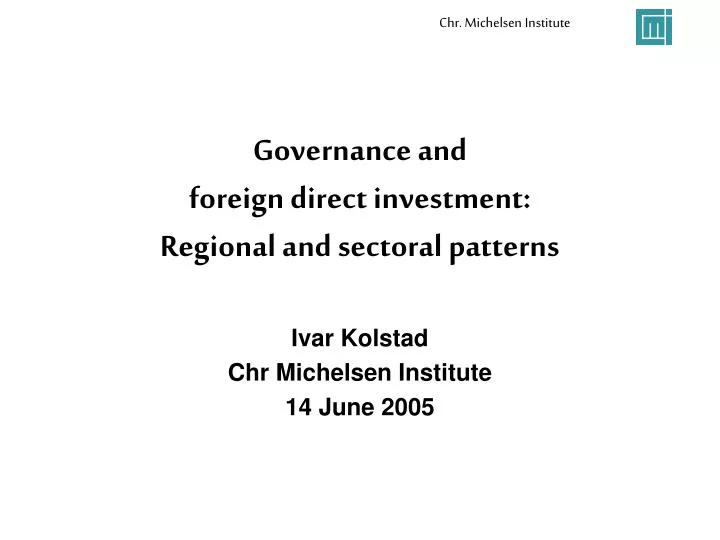 governance and foreign direct investment regional and sectoral patterns