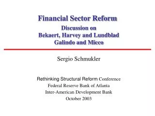 Financial Sector Reform