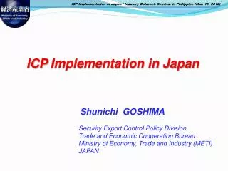 ICP Implementation in Japan