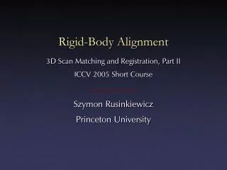 Rigid-Body Alignment