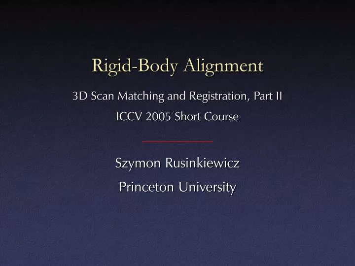rigid body alignment