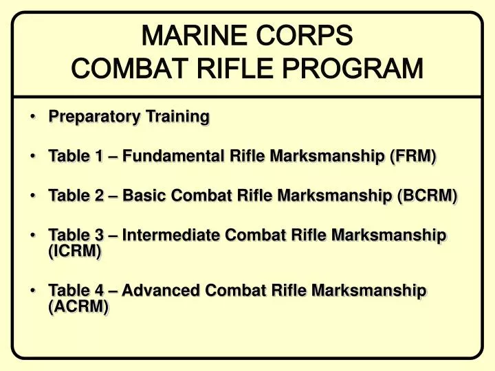 marine corps combat rifle program