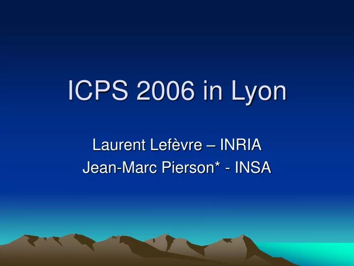 icps 2006 in lyon