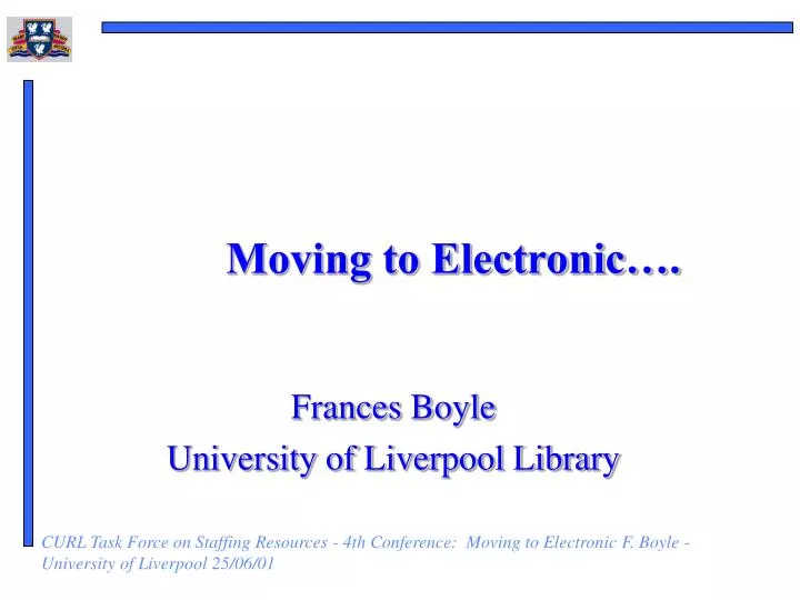 moving to electronic