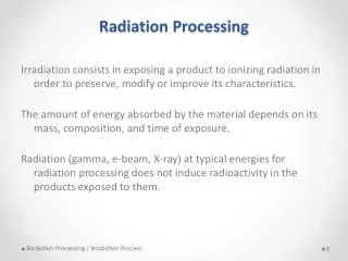 Radiation Processing