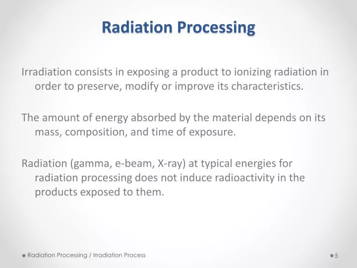 radiation processing