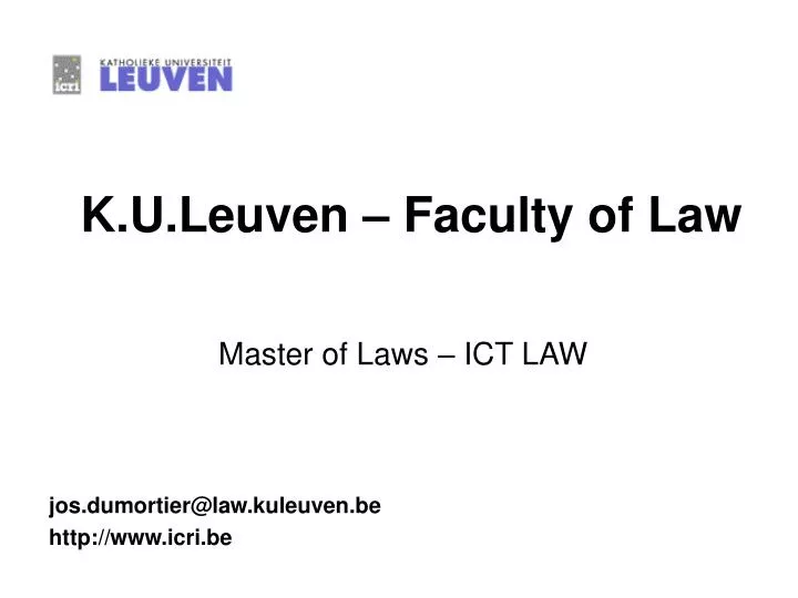 k u leuven faculty of law