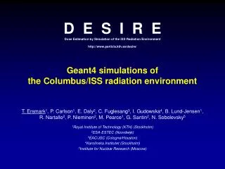 Geant4 simulations of the Columbus/ISS radiation environment