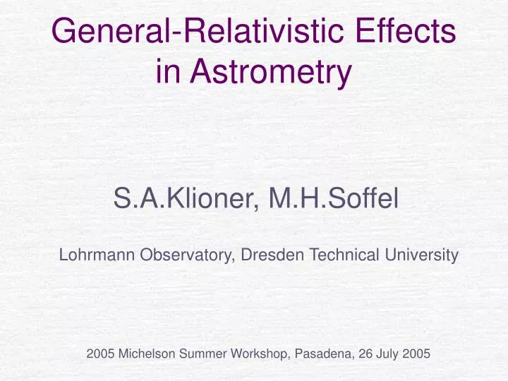 general relativistic effects in astrometry