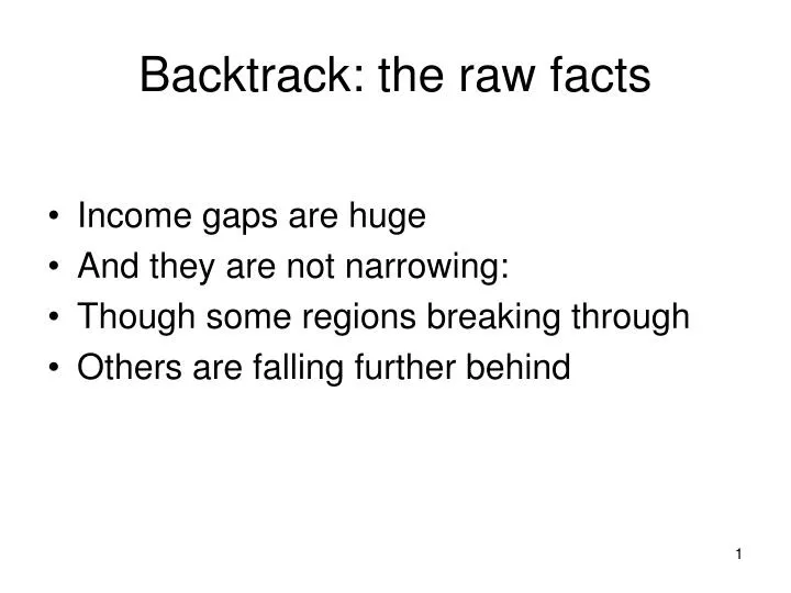 backtrack the raw facts