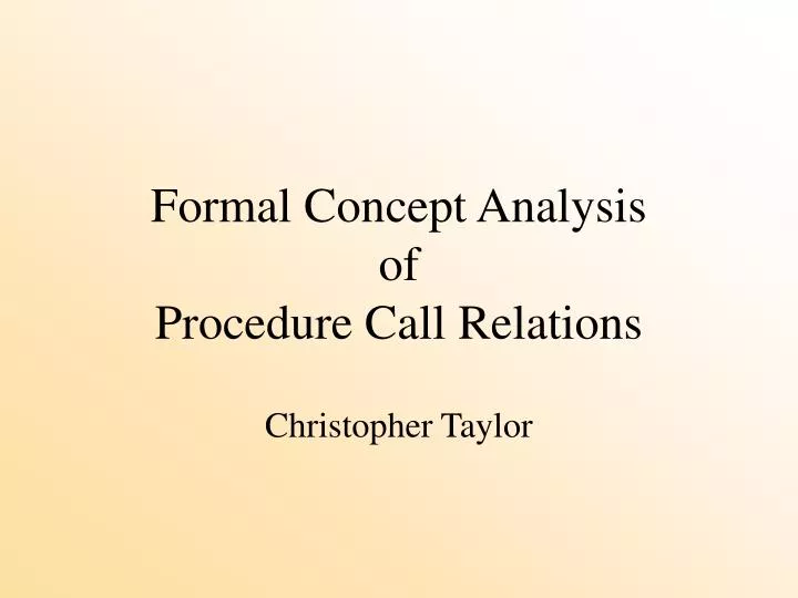 formal concept analysis of procedure call relations
