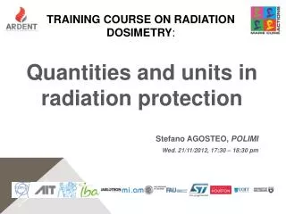 TRAINING COURSE on radiation dosimetry :