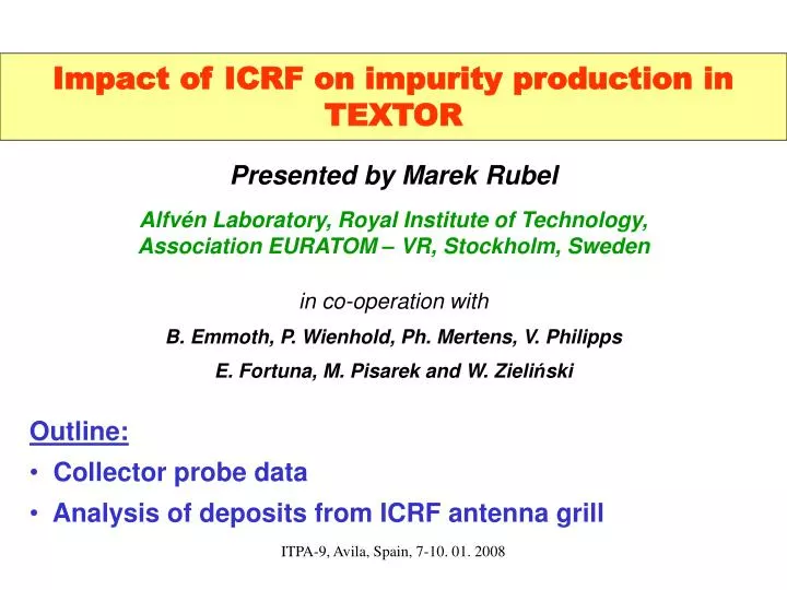 impact of icrf on impurity production in textor