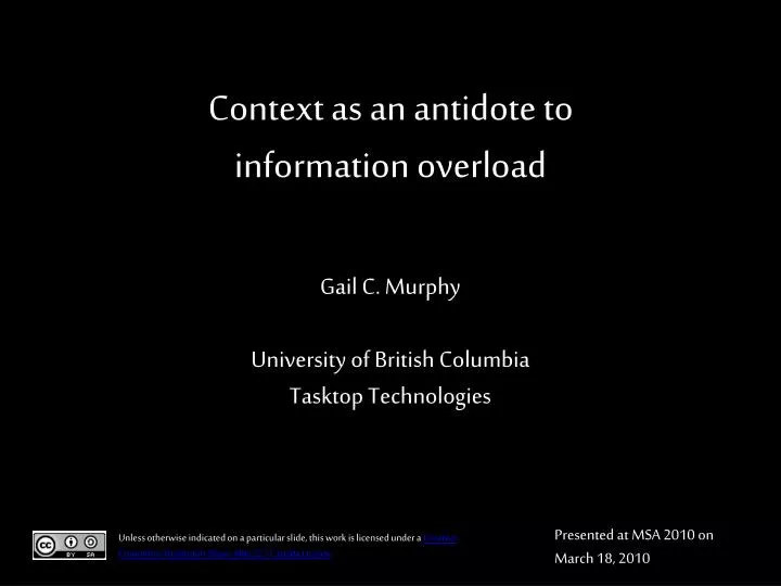 context as an antidote to information overload