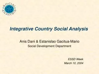 Integrative Country Social Analysis