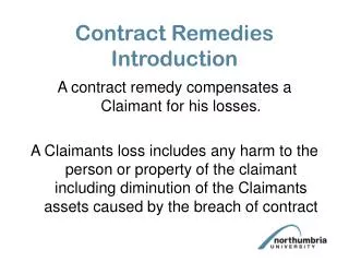 Contract Remedies Introduction