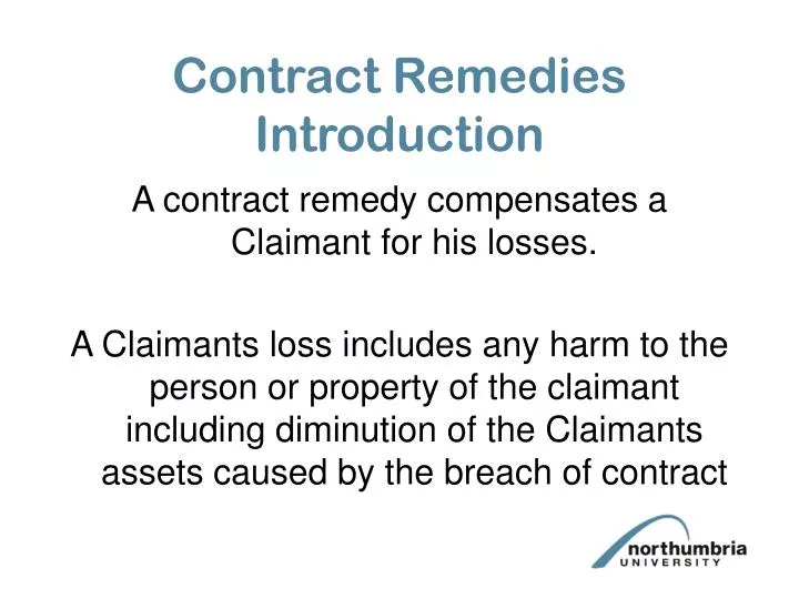 contract remedies introduction