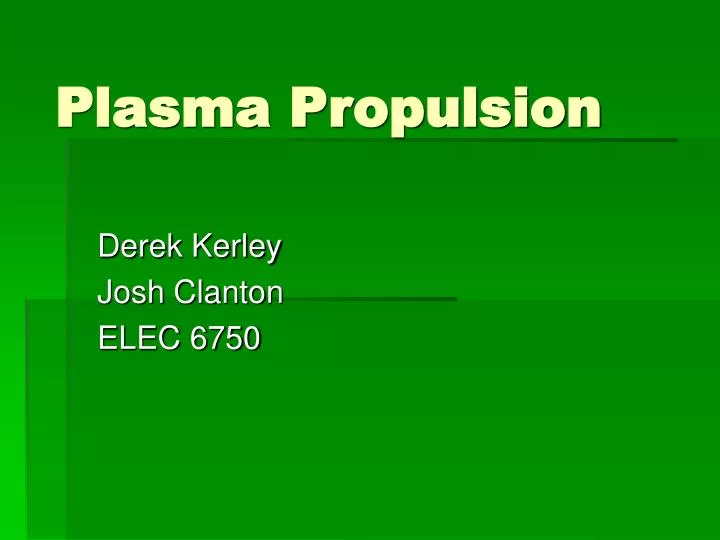 plasma propulsion