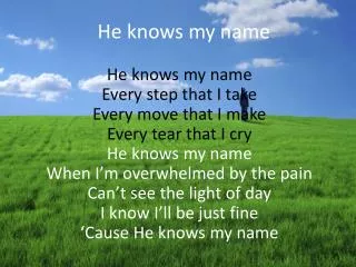 he knows my name