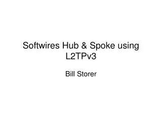 Softwires Hub &amp; Spoke using L2TPv3