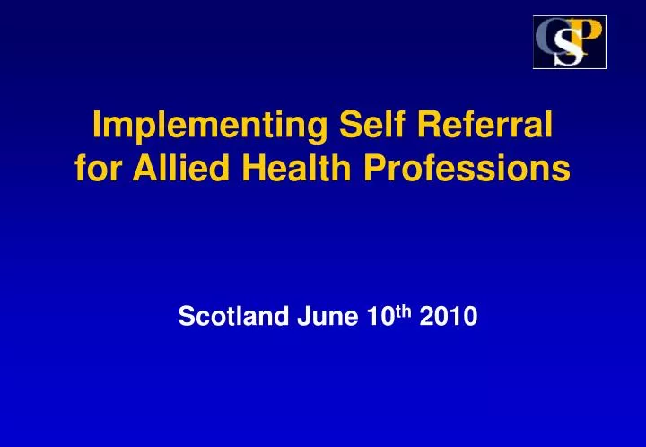 implementing self referral for allied health professions