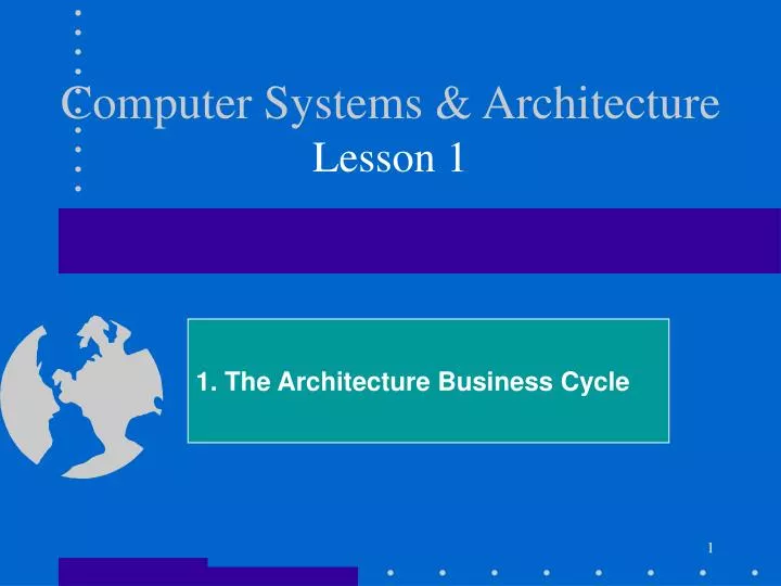 computer systems architecture lesson 1