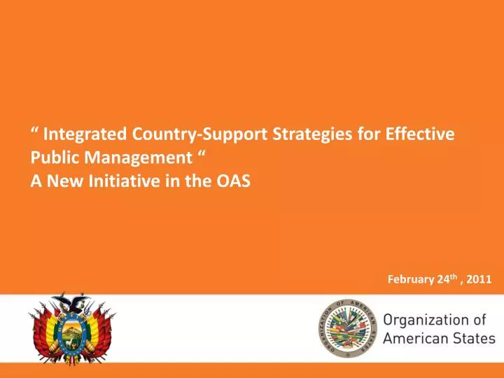 integrated country support strategies for effective public management a new initiative in the oas