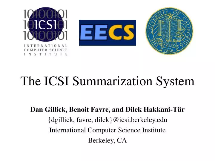 the icsi summarization system
