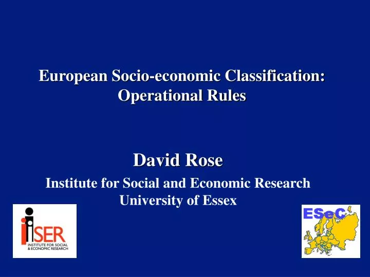 european socio economic classification operational rules