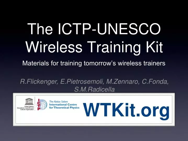 the ictp unesco wireless training kit