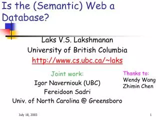 Is the (Semantic) Web a Database?