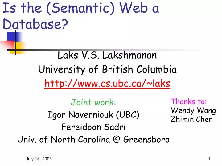 is the semantic web a database