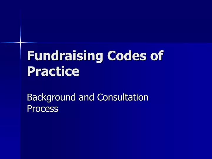 fundraising codes of practice