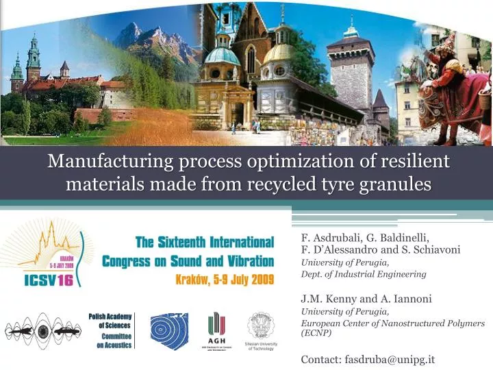 manufacturing process optimization of resilient materials made from recycled tyre granules