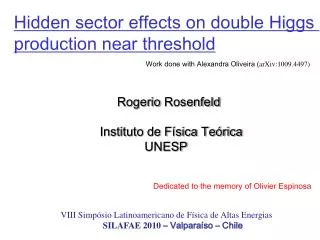 Hidden sector e ffects on double Higgs production near threshold