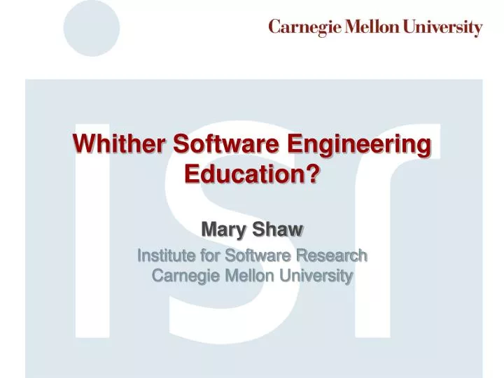 whither software engineering education