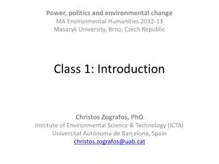Class 1: Introduction