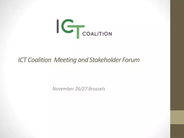 ict coalition meeting and stakeholder forum