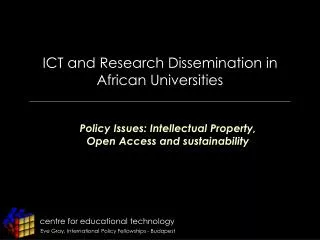 ICT and Research Dissemination in African Universities