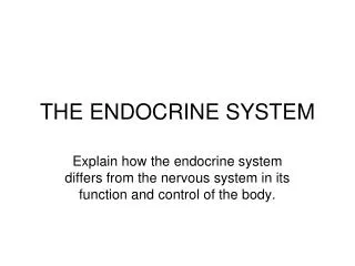 THE ENDOCRINE SYSTEM